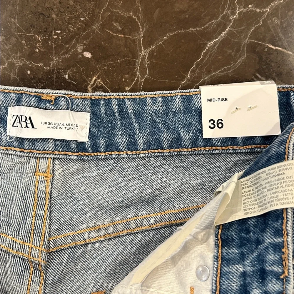 Zara Light Blue Denim Cutoff Shorts - Picture 2 of 9